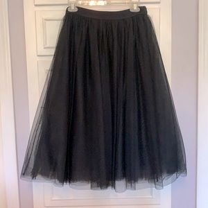 Anthropologie High waist black tulle skirt.